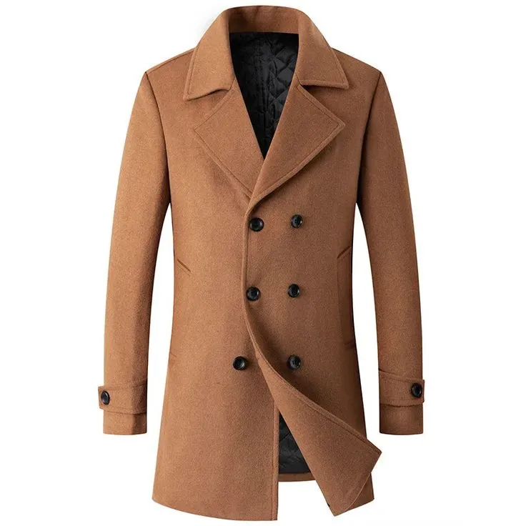 Men's overcoat collar and lapel construction detail